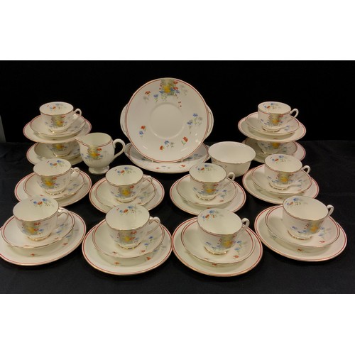 207 - An Art Deco style Royal Doulton Bedale pattern tea set, for twelve, printed marks