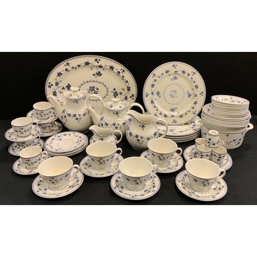 216 - A Royal Doulton 'Yorktown' pattern part table service including; six dinner plates, six bowls, a mea... 