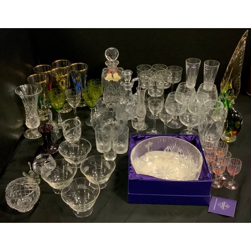 236 - Glass  - Edinburgh crystal and other drinking glasses etc inc fruit bowl, decanter and stopper, wine... 