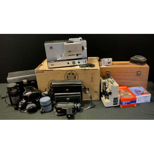 267 - Cameras and Equipment - A Ricoh KR-10 camera conforming lens, 70-210mm, 28mm,Canon Power shot SX210 ... 