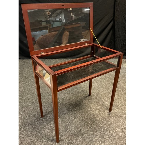 287 - A mahogany Bijouterie cabinet, 73.5cm high x 74cm x 41.5cm.