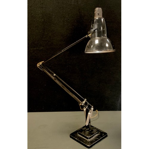 291 - A Herbert Terry & Son Ltd angle poise desk lamp, black finish, shaped shade, approx 86cm long.