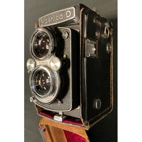 319 - Cameras - a Yashica-D Copal - MXV TLR 120 roll film camera;  Brownie Twin 20 Kodak camera;  Polaroid... 