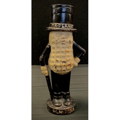 379 - A Planters Mr Peanut cast iron money bank, 27cm high.