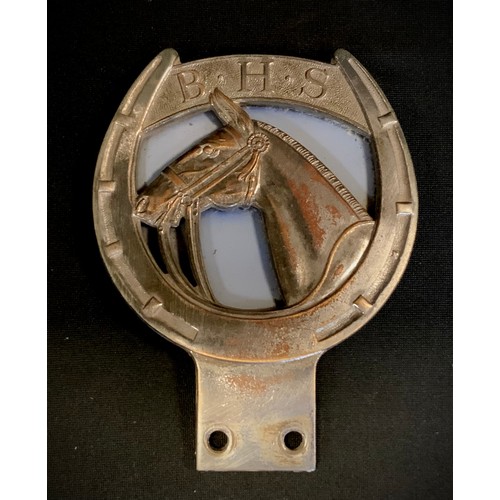 405 - A vintage car badge, of equestrian interest, British Horse Society