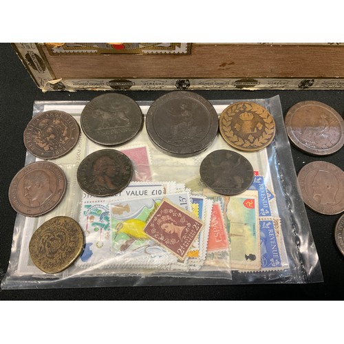 421 - Coins & Tokens  - inc George III and later pennies 1775, Rolling Mills at Walthamstow British Copper... 