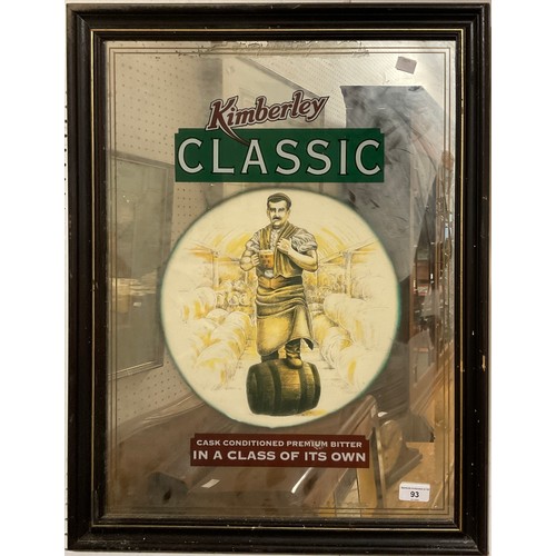 93 - Advertising - Kimberley Classic Premium Bitter mirrored poster, 60cm x 45cm