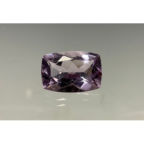 444 - A certified eye clean pale purple cushion cut amethyst, 6.52ct, WGI gem report