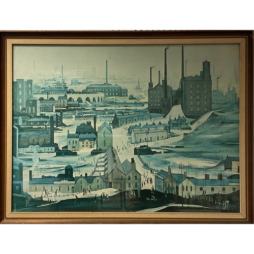 100 - Pictures and prints - L. S. Lowry, after, Industrial Landscape, lithograph, 55cm x 73cm;  Frank McCa... 