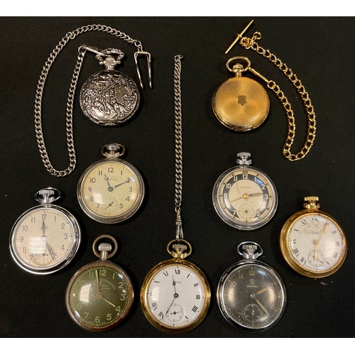 423A - Pocket Watches-  Railway Timekeeper, Ingersoll, Smiths, Services etc (9)