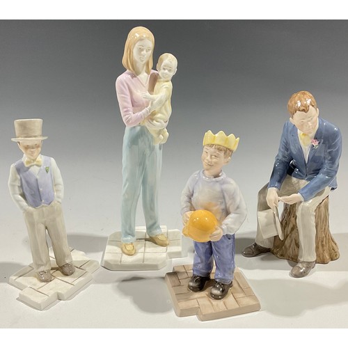 4 - A set of four Wedgwood figures, Moments In Time, In Anticipation, Tender Loving Care, All Grown Up a... 