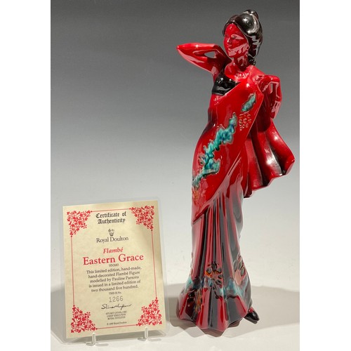 6 - A Royal Doulton figure, Flambé Eastern Grace, HN 3683, modelled by Pauline Parsons, limited edition ... 