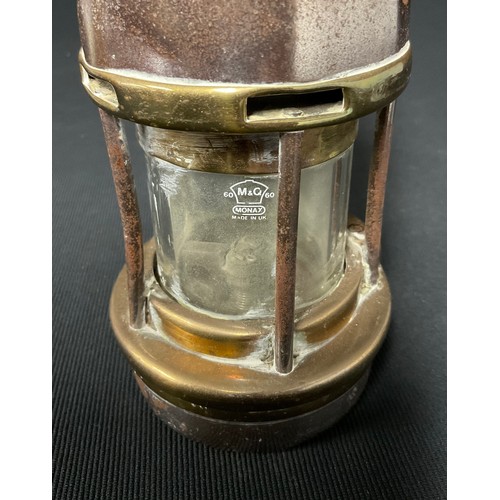 23 - A miner's safety lamp, no.3534, 22cm high