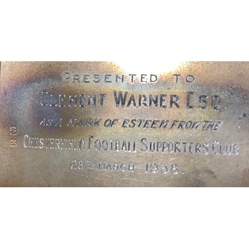 27 - A silver cigarette case, the interior inscribed 'Presented To Clement Warner Esq., as a mark of este... 
