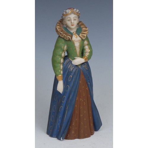 34 - A Royal Worcester figure, of Mary Queen of Scots, decorated in polychrome and gilt, 15cm high, print... 