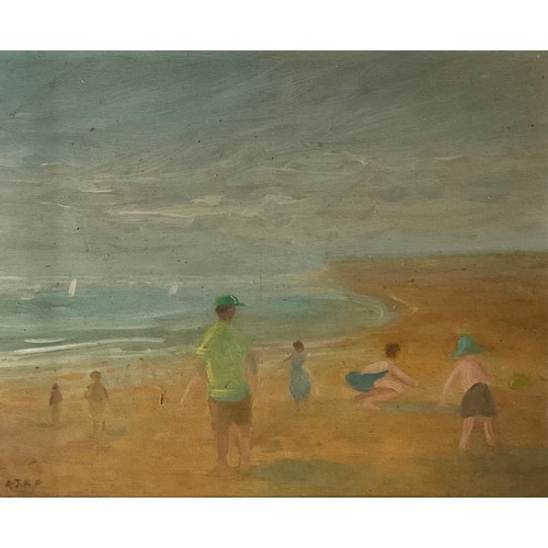 124 - Marin (English School)
Alone in the Dunes
signed, oil on canvas, 39.5cm x 29cm; 
another, AJKP (Engl... 