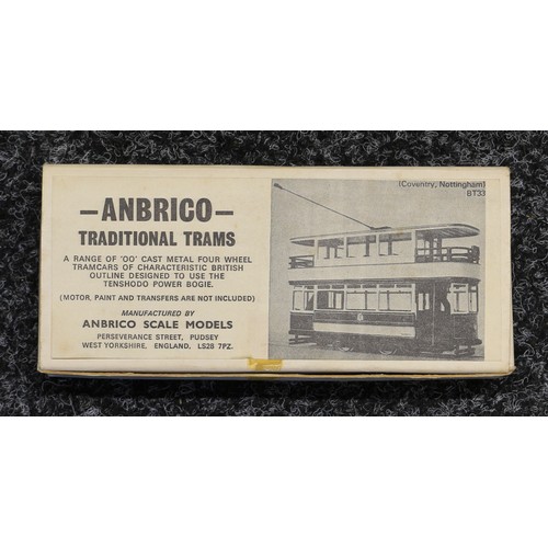 230 - An Anbrico traditional trams (Coventry, Nottingham) BT33 balcony top car OO cast metal tramcar kit, ... 