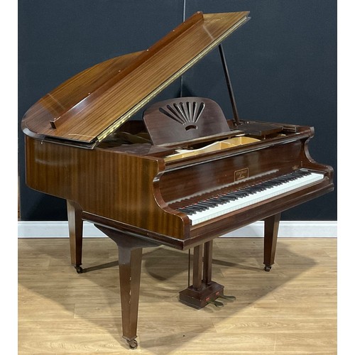 120A - A 1930s mahogany baby grand piano, Kirkman, London, ivorine keys, serial 56319, 96cm high, 141cm wid... 