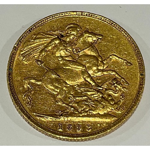 718 - A Victorian gold sovereign, 1893