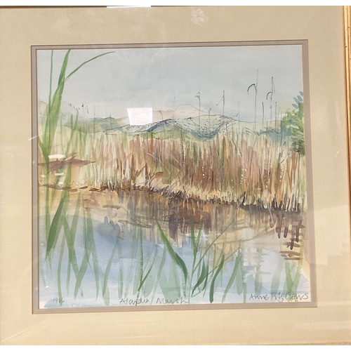 734 - Pictures and Prints - Andrew Findlay, Wooded River Scene, signed, watercolour; Alcuda Marsh signed m... 