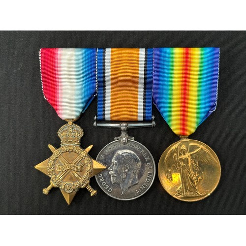 2002 - WW1 British 1914-15 Star, British War Medal and Victory Medal to 85557 Gnr. A Parrot, Royal Field Ar... 
