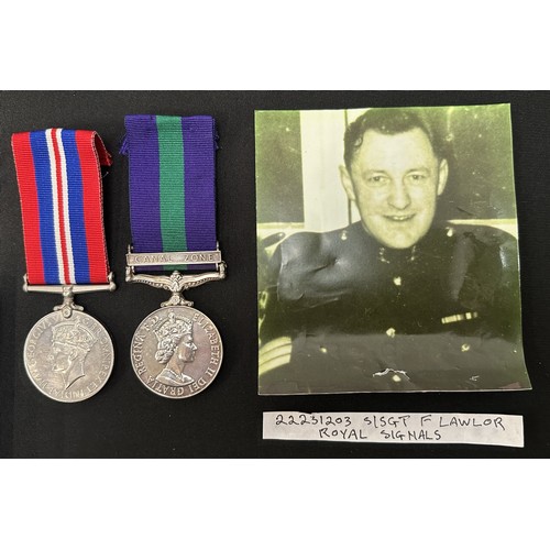 2017 - WW2 British Medal Group to 22231203 Sgt F Lawlor, Royal Signals comprising of ERII General Service M... 