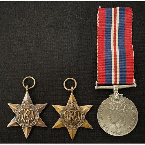 2019 - WW2 British 1939-45 Star, Burma Star and War Medal. No ribbons to both Stars.