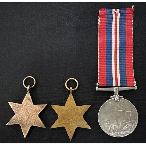 2019 - WW2 British 1939-45 Star, Burma Star and War Medal. No ribbons to both Stars.