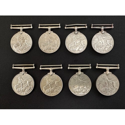 2024 - WW2 British War Medals x 8. No ribbons.