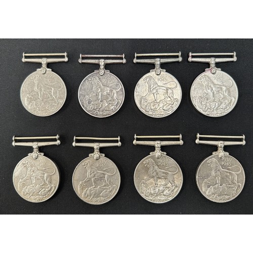 2025 - WW2 British War Medals x 8. No ribbons.