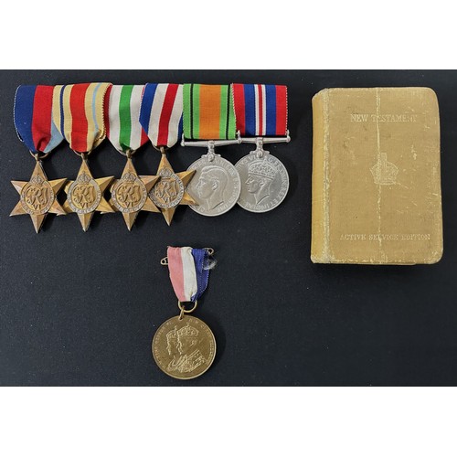 2027 - WW2 British Medal Group to T/50678 Sgt CW Littlewood RASC comprising of 1939-45 Star, Africa Star, I... 