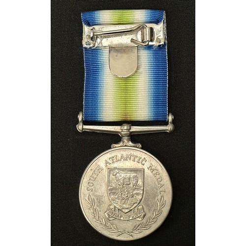2029 - ERII South Atlantic Medal with Rosette to ribbon to Mem (M) 1 SF Hastings D162453K, HMS Invincible. ... 