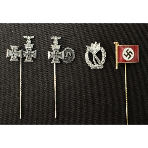 2036 - WW2 Third Reich Stick pins: EKII 1914 with 1939 bar with EKI 1939: EKII 1914 with 1939 Bar and WW1 B... 