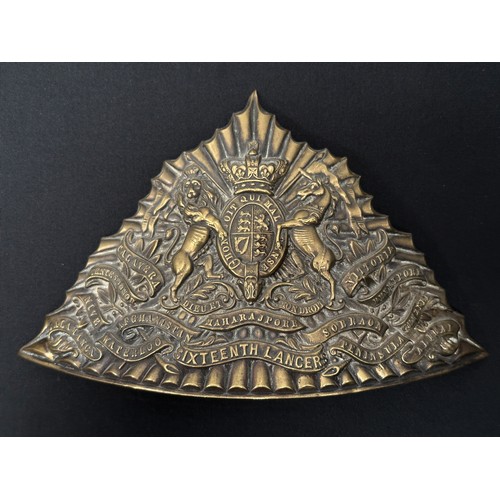2052 - Victorian 16th Lancers Tschapka Helmet Plate.