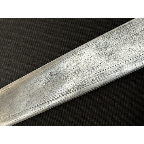 2060 - Dagger with double edged blade with punch mark decoration, 364mm in length. Cast brass grip. Overall... 