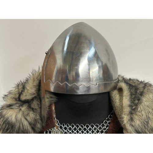 2061 - Set of Replica Dark Age Warrior's Armour comprising of a Suit of Chain Mail Haubergeon Body Armour, ... 