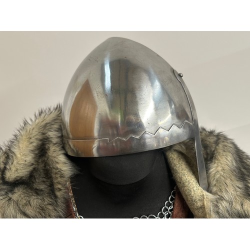 2061 - Set of Replica Dark Age Warrior's Armour comprising of a Suit of Chain Mail Haubergeon Body Armour, ... 