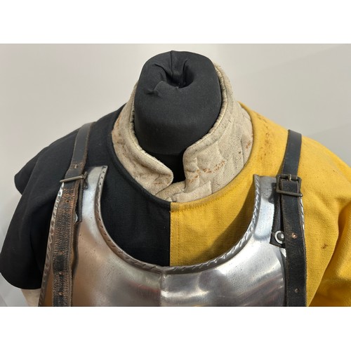 2066 - Replica 15th/16th Century Armour comprising of a Gambeson Padded Jacket, Yellow and Black Tabard, St... 