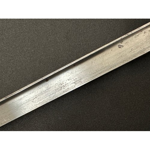 2068 - French Gras Bayonet with single edged blade 520mm in length. Maker marked and dated to spine of blad... 