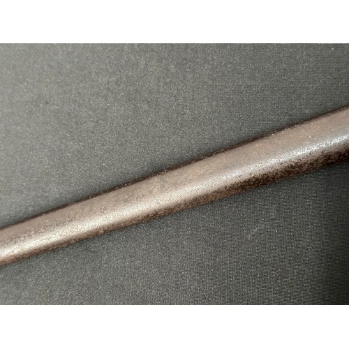 2068 - French Gras Bayonet with single edged blade 520mm in length. Maker marked and dated to spine of blad... 