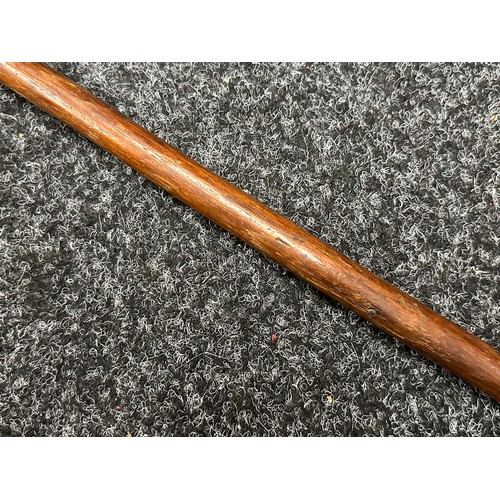 2073 - 19th Century African Short Spear 1360mm in length. Double edged iron point 125mm in length.