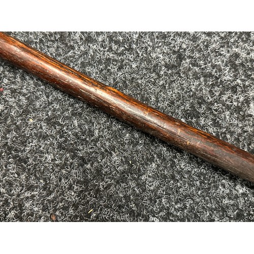 2073 - 19th Century African Short Spear 1360mm in length. Double edged iron point 125mm in length.