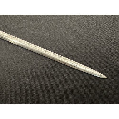 2076 - Rapier Sword with fullered double edged blade 792mm in length, marked 