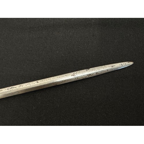 2076 - Rapier Sword with fullered double edged blade 792mm in length, marked 