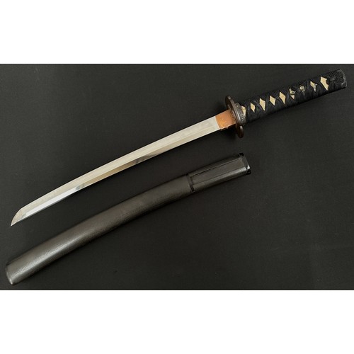 2084 - Japanese Wakizashi Sword with single edged blade 407mm in length with good Hamon line to the cutting... 