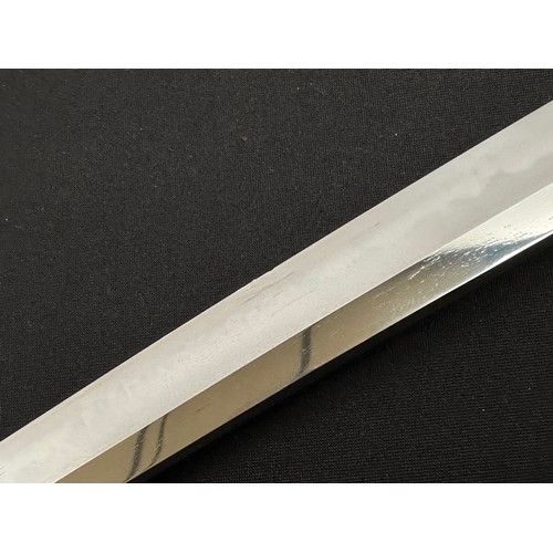 2084 - Japanese Wakizashi Sword with single edged blade 407mm in length with good Hamon line to the cutting... 