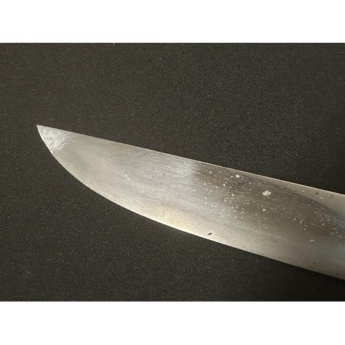 2086 - Japanese Tantō Short Sword Hira style blade only. Single edged, 325mm in length. Hamon line to the c... 