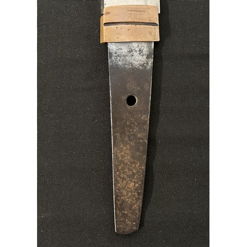 2086 - Japanese Tantō Short Sword Hira style blade only. Single edged, 325mm in length. Hamon line to the c... 