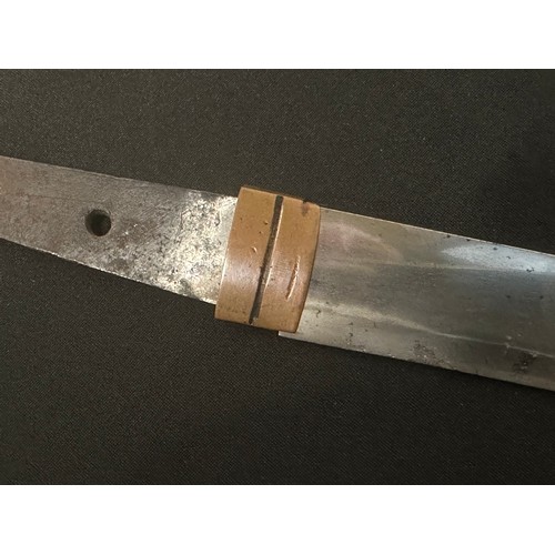 2086 - Japanese Tantō Short Sword Hira style blade only. Single edged, 325mm in length. Hamon line to the c... 