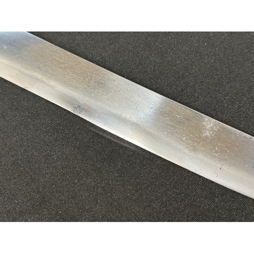 2086 - Japanese Tantō Short Sword Hira style blade only. Single edged, 325mm in length. Hamon line to the c... 